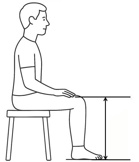 小腿長(Lower leg)量測示意圖
